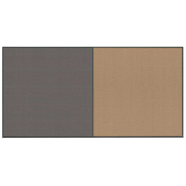 Enclosed Corkboard, 1 Door, 60"x36", 4" Fra, UV3410-BLACK-COBACC